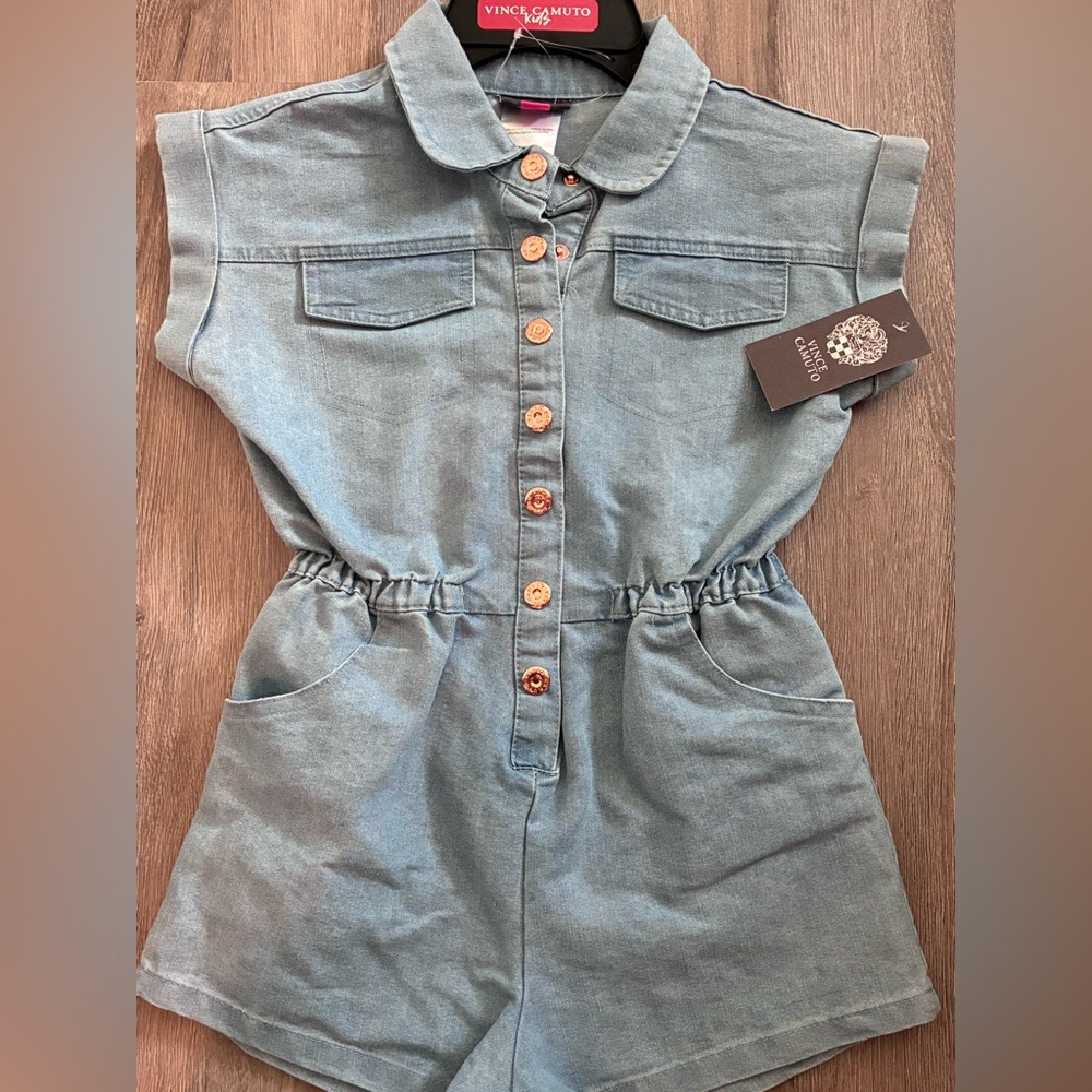 NWT Denim Button-Up Romper 6X